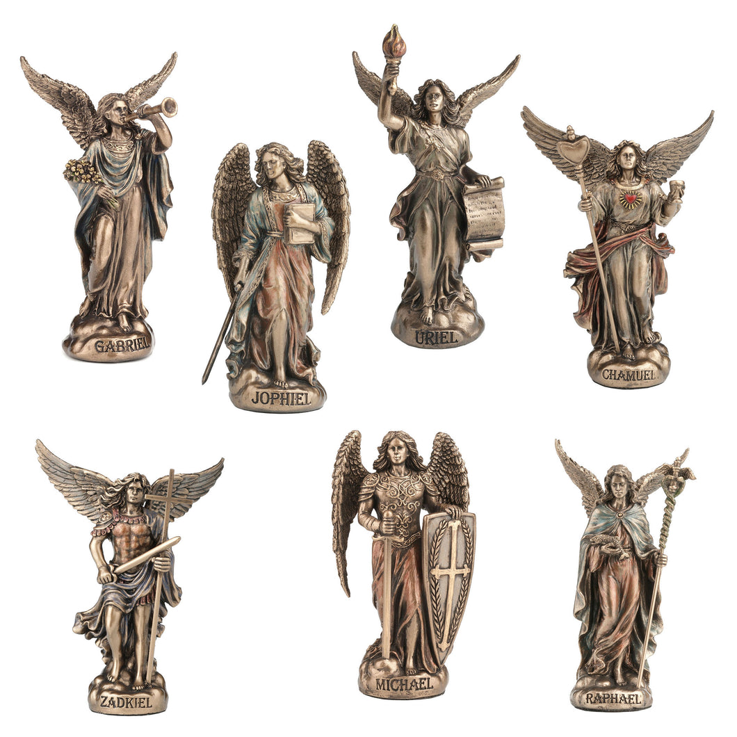 Seven Archangels Figurine Set – Gabriel, Jophiel, Uriel, Chamuel, Zadkiel, Michael & Raphael Statues
