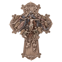 Load image into Gallery viewer, The Ascension of Jesus Cross Wall Plaque with Angels and Virgin Mary
