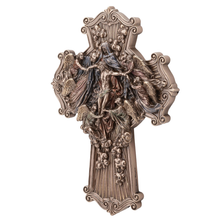 Load image into Gallery viewer, The Ascension of Jesus Cross Wall Plaque with Angels and Virgin Mary
