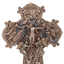 Load image into Gallery viewer, The Ascension of Jesus Cross Wall Plaque with Angels and Virgin Mary
