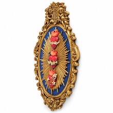 Load image into Gallery viewer, Holy Family Three Sacred Hearts Wall Plaque, 14"
