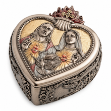 Load image into Gallery viewer, Devotion to the Two Hearts Heart-Shaped Trinket Box
