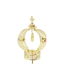 Load image into Gallery viewer, Our Lady of Fatima Gold Tone Metal Filigree Crown with Gem Accents for Religious Statues
