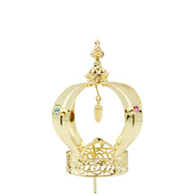 Load image into Gallery viewer, Our Lady of Fatima Gold Tone Metal Filigree Crown with Gem Accents for Religious Statues
