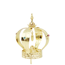 Load image into Gallery viewer, Our Lady of Fatima Gold Tone Metal Filigree Crown with Gem Accents for Religious Statues
