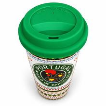 Load image into Gallery viewer, Portugal Barcelos Rooster Ceramic Travel Mug with Silicone Lid, 12 oz
