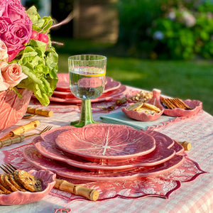 Bordallo Pinheiro Cabbage Pink Dinner Plate, Set of 4