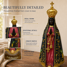 Load image into Gallery viewer, Hand-Painted Our Lady of Aparecida Catholic Statue, Patroness of Brazil
