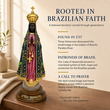 Load image into Gallery viewer, Hand-Painted Our Lady of Aparecida Catholic Statue, Patroness of Brazil
