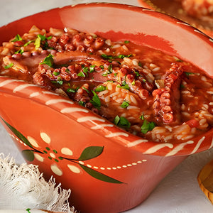 Hand-Painted Terracotta Rice Cooking Pot - Traditional Portuguese Arrozeira