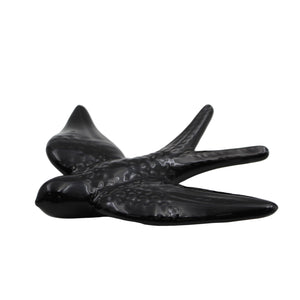 Hand-painted Portuguese Ceramic Black Swallow, Set of 2