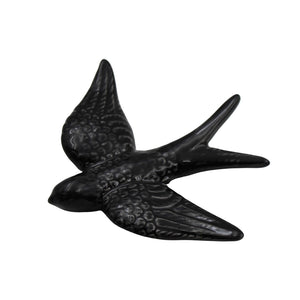 Hand-painted Portuguese Ceramic Black Swallow, Set of 2