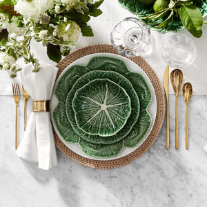 Bordallo Pinheiro Cabbage Green Dinner Plate, Set of 4