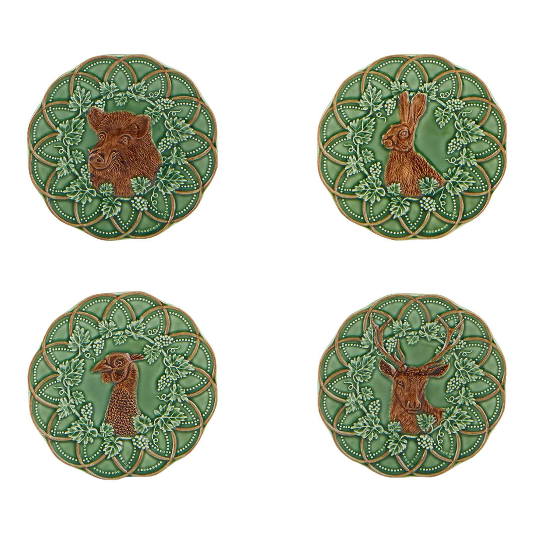 Bordallo Pinheiro Woods Assorted Bread and Butter Plate, Set of 4