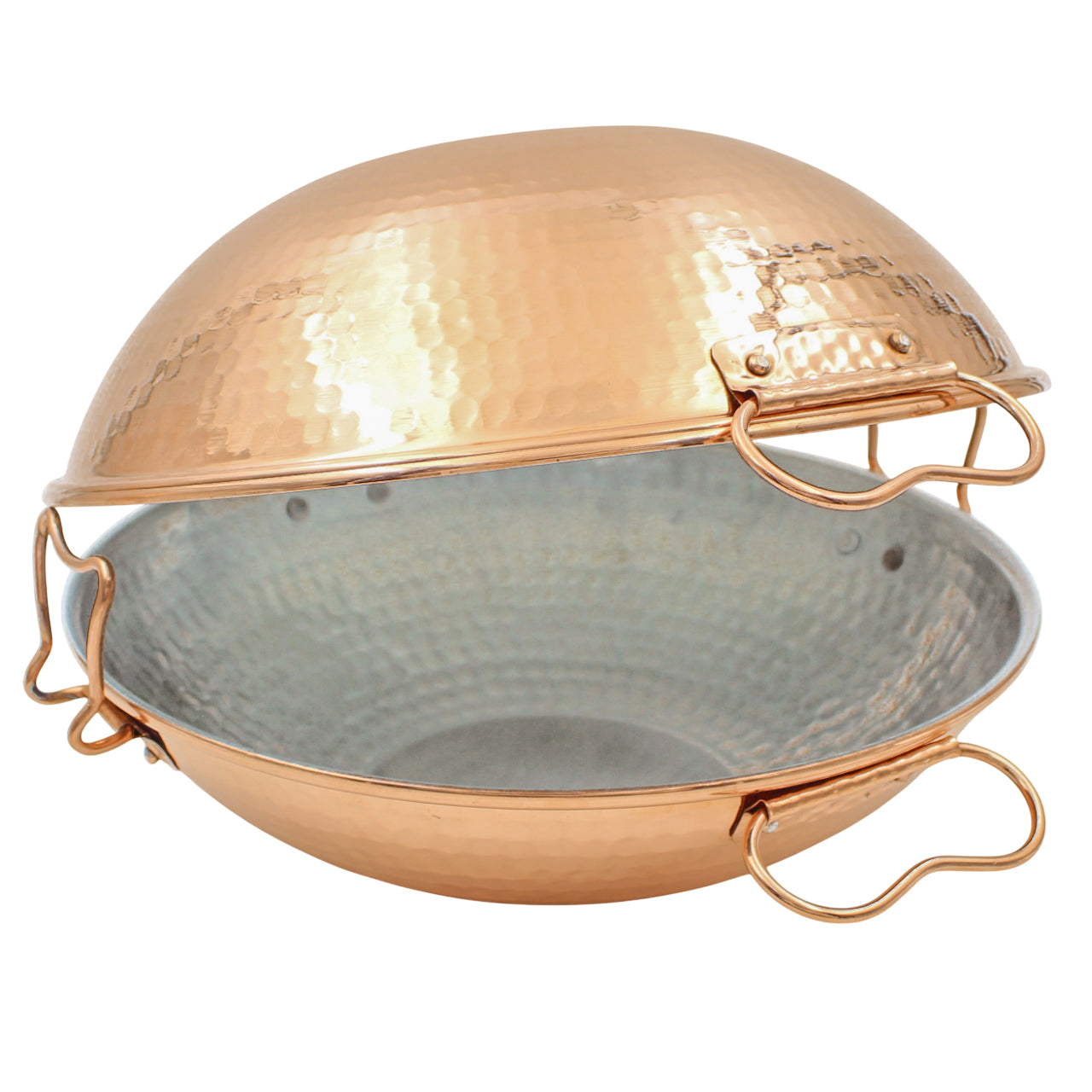 CopperGarden® Cataplana Cocotte En Cuivre Lisse étamé à La Main CopperGarden® Cataplana Cocotte En Cuivre Lisse étamé à La Main