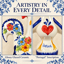 Load image into Gallery viewer, Portuguese Hand-Painted Floral Ceramic Rooster – 4 Sizes
