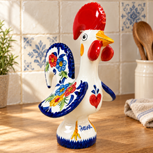 Load image into Gallery viewer, Portuguese Hand-Painted Floral Ceramic Rooster – 4 Sizes
