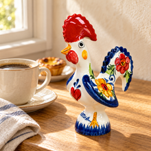 Load image into Gallery viewer, Portuguese Hand-Painted Floral Ceramic Rooster – 4 Sizes
