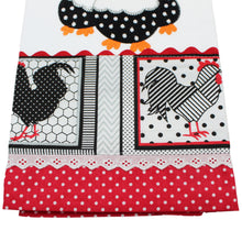 Load image into Gallery viewer, 100% Cotton Decorative Kitchen Dish Towel with Border - Made in Portugal - Chickens
