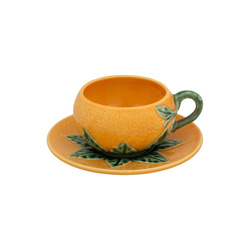 Bordallo Pinheiro Orange Coffee Cup & Saucer, Set of 4
