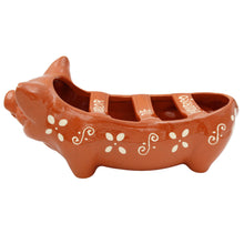 Load image into Gallery viewer, Traditional Portuguese Clay Terracotta Hand-Painted Happy Pig Sausage Roaster
