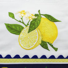 Load image into Gallery viewer, 100% Cotton Decorative Kitchen Dish Towel with Border - Made in Portugal - Lemons
