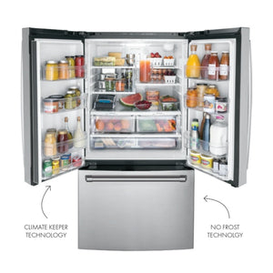 Mabe Ino27Jspffs 27 Cu. Ft. Stainless Steel French Door Refrigerator 220 Volts Export Only