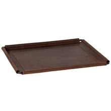Load image into Gallery viewer, Costa Nova Leather 12&quot; Brown Rectangular Tray
