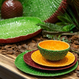 Bordallo Pinheiro Amazonia 6" Yellow Bowl, Set of 2