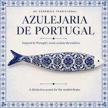 Load image into Gallery viewer, Portuguese Ceramic Sardine Wall Decor, Blue Azulejo Tile Design
