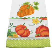 Load image into Gallery viewer, 100% Cotton Decorative Kitchen Dish Towel with Border - Made in Portugal - Pumpkin
