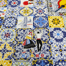 Load image into Gallery viewer, 100% Cotton Tablecloth with Portuguese Azulejo Design and Traditional Motifs -  Made in Portugal
