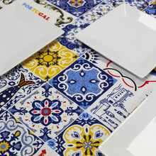 Load image into Gallery viewer, 100% Cotton Tablecloth with Portuguese Azulejo Design and Traditional Motifs -  Made in Portugal
