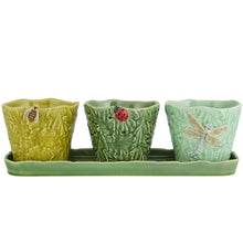 Load image into Gallery viewer, Bordallo Pinheiro Garden of Insects Flying Insect Vases, Set of 3
