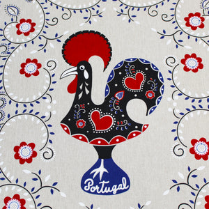 Traditional Portuguese Good Luck Rooster Cotton Kitchen Dish Towel, Set of 2