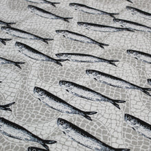 Load image into Gallery viewer, 100% Cotton Portuguese Sardines and Cobblestone Made in Portugal Tablecloth
