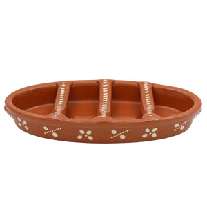 Traditional Portuguese Clay Terracotta Hand-Painted Sausage Roaster