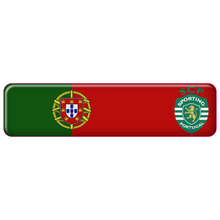 Load image into Gallery viewer, Portugal Rectangular Flag Domed Stickers – Sporting CP Design, Set of 3
