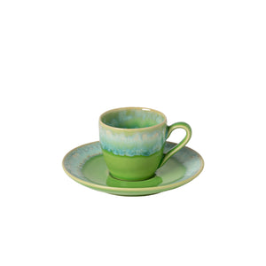 Casafina Taormina Lime Green Espresso Cup and Saucer Set