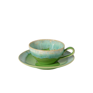 Casafina Taormina Lime Green Tea Cup and Saucer Set