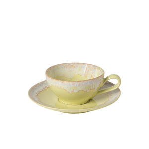 Casafina Taormina Yellow Tea Cup and Saucer Set