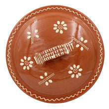 Load image into Gallery viewer, Traditional Portuguese Clay Terracotta Hand-Painted Cazuela Cooking Pot with Lid
