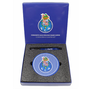 FC Porto FCP Portuguese Soccer Silicone Drinkware 4 Coasters and Corkscrew Set