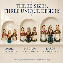 Load image into Gallery viewer, Hand-Painted Fátima Shepherd Children Statues, Set of 3 – Made in Portugal
