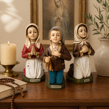 Load image into Gallery viewer, Hand-Painted Fátima Shepherd Children Statues, Set of 3 – Made in Portugal
