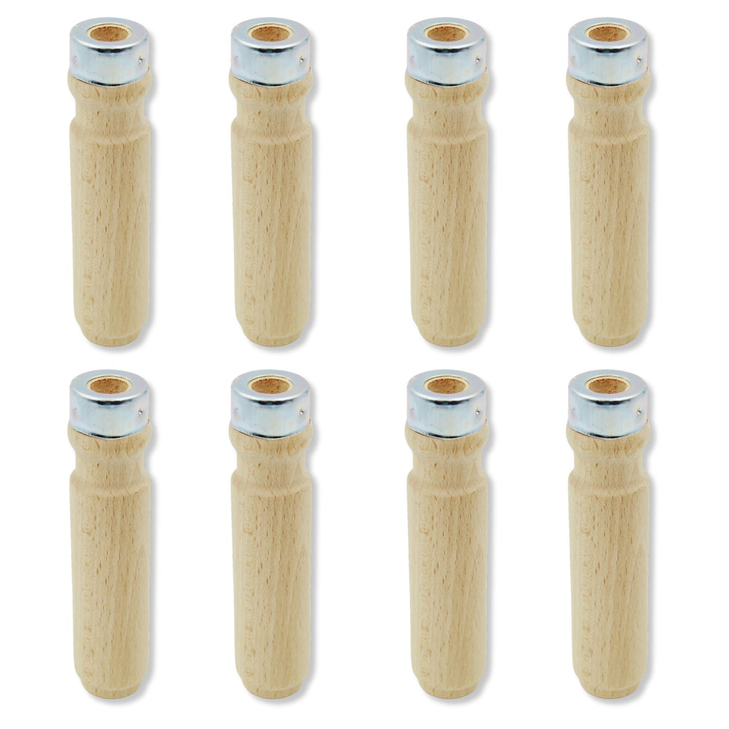 Set of 8 Wooden Foosball Handles for Portuguese Tables, Smooth