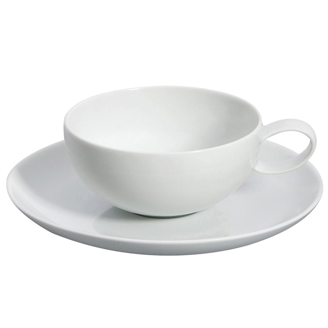 Vista Alegre Porcelain Domo White Tea Cup with Saucers, Set of 6