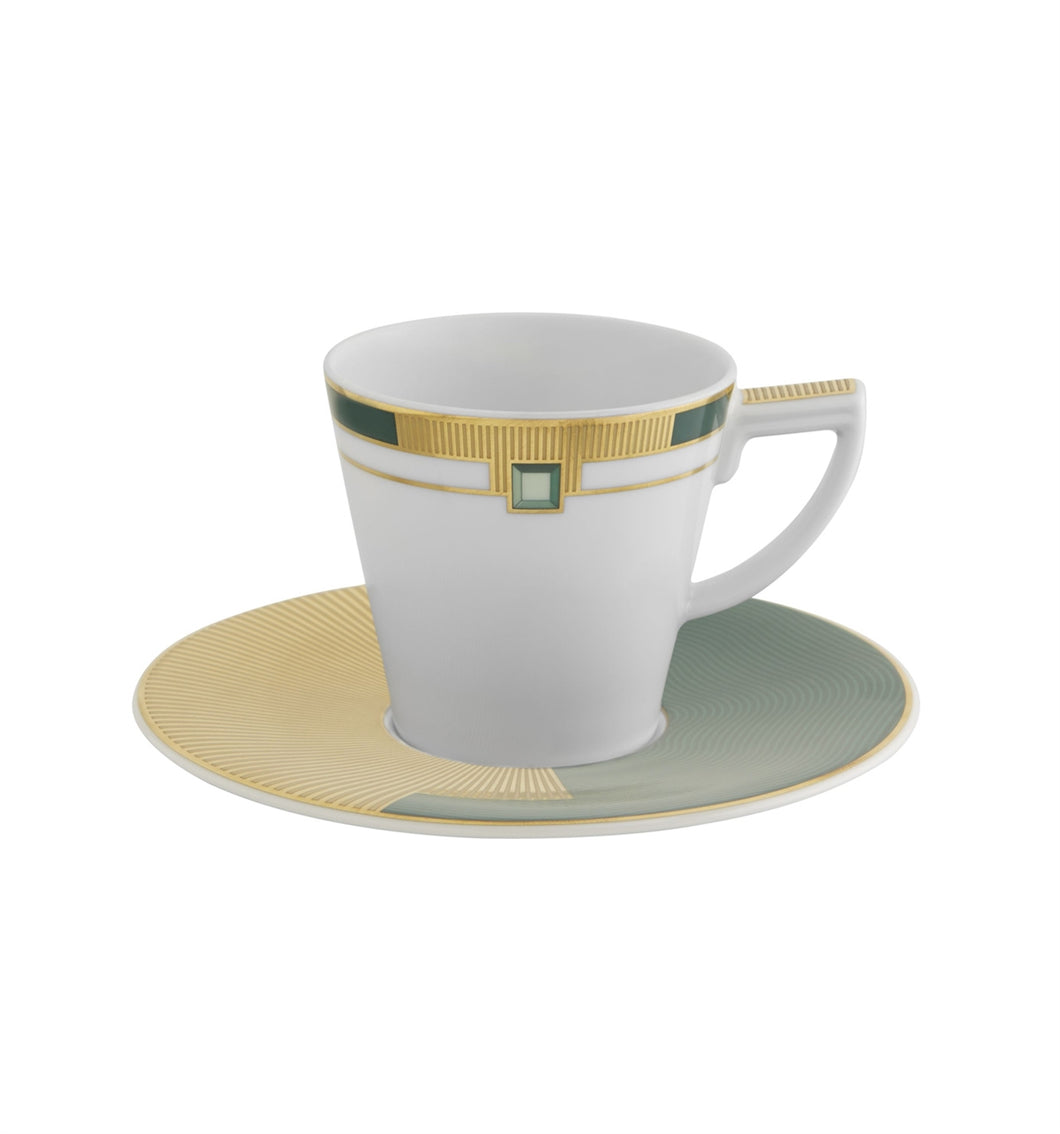 Vista Alegre Emerald Coffee Cup with Saucer, Set of 4