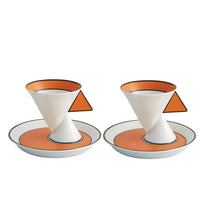 Load image into Gallery viewer, Vista Alegre Jazz Set 2 Porcelain Espresso Coffee Cups and Saucers
