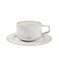 Load image into Gallery viewer, Vista Alegre Carrara Tea Cup &amp; Saucer, Set of 4
